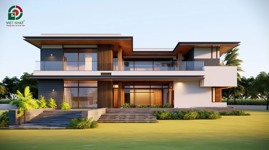 Mẫu nhà biệt thự hiện đại 2 tầng