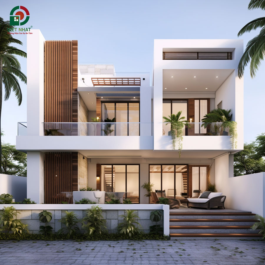 Mẫu nhà biệt thự hiện đại 2 tầng