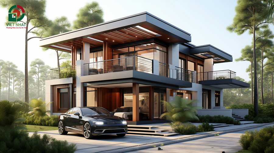 Mẫu nhà biệt thự hiện đại 2 tầng