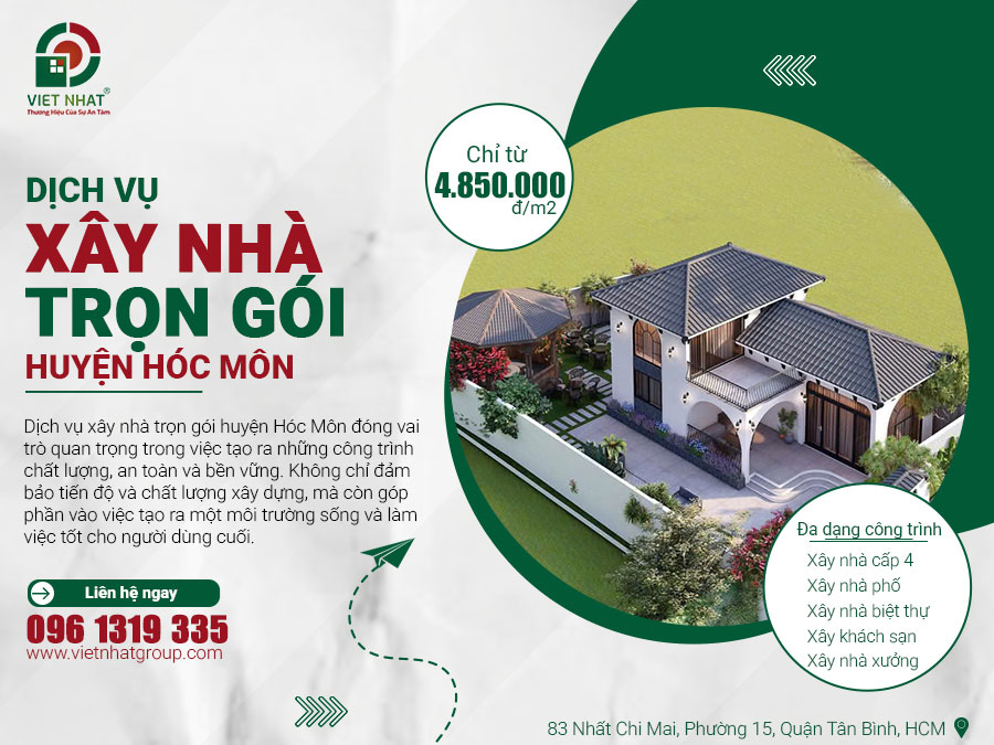 Giá xây nhà Huyện Hóc Môn – TOP 10 công ty xây nhà uy tín 