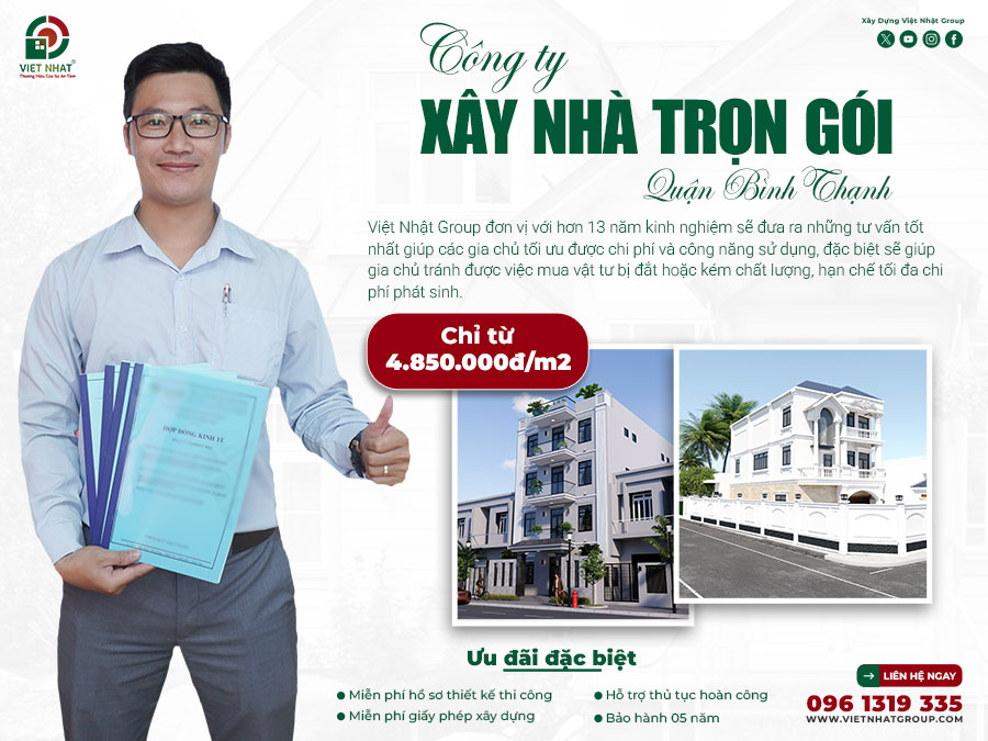 Công ty thiết kế xây nhà Quận Bình Thạnh – Giá xây dựng 2025 