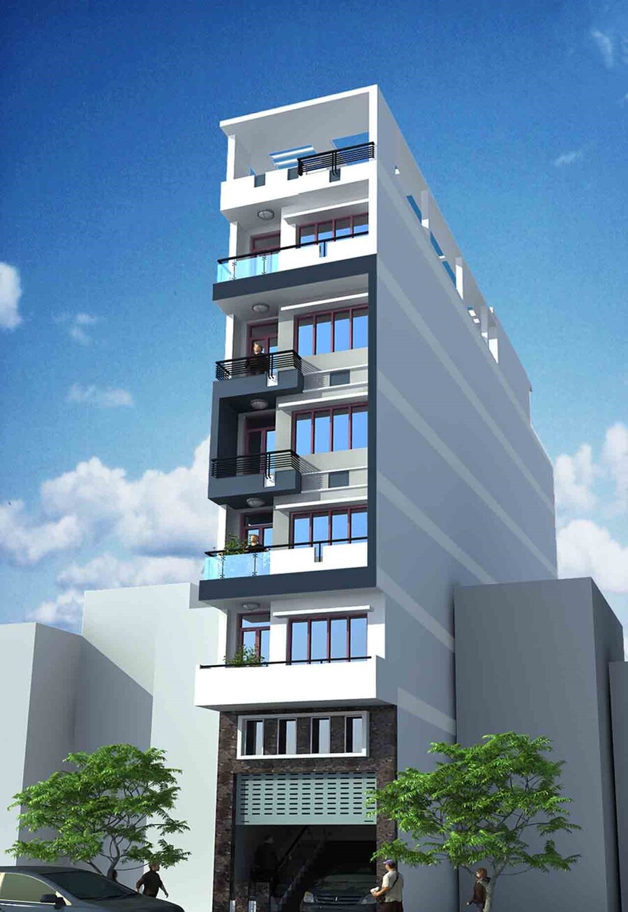 Thiết kế nhà phố 6 tầng 60m2 với đa dạng phong cách kiến trúc 