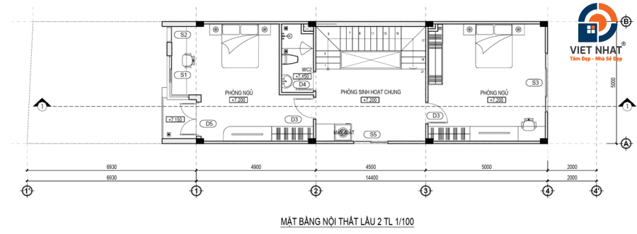 thiết kế nhà phố 4 tầng hiện đại