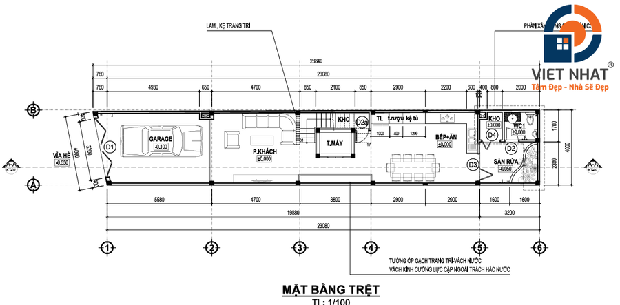 nhà phố 5 tầng hiện đại