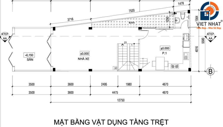 Nhà phố 4 tầng hiện đại