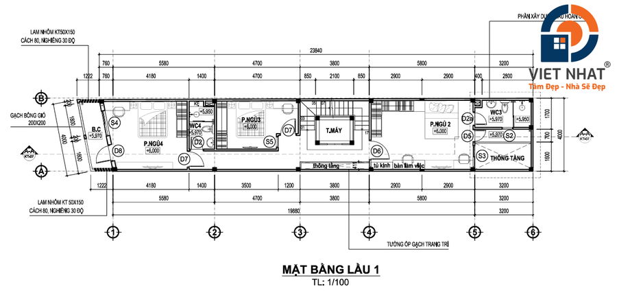 nhà phố 5 tầng hiện đại