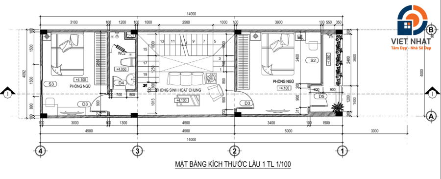 nhà phố 3 tầng có sân trước