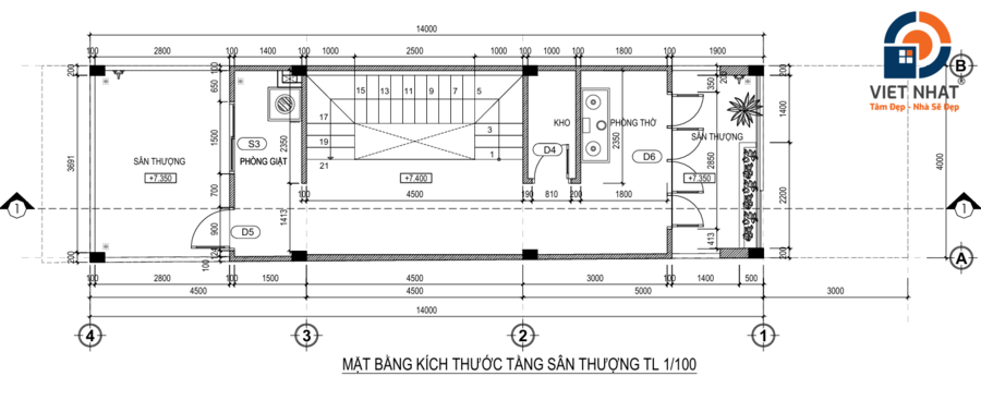 nhà phố 3 tầng có sân trước rộng rãi