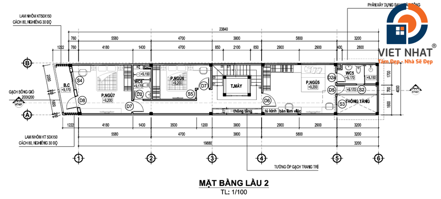 nhà phố 5 tầng hiện đại