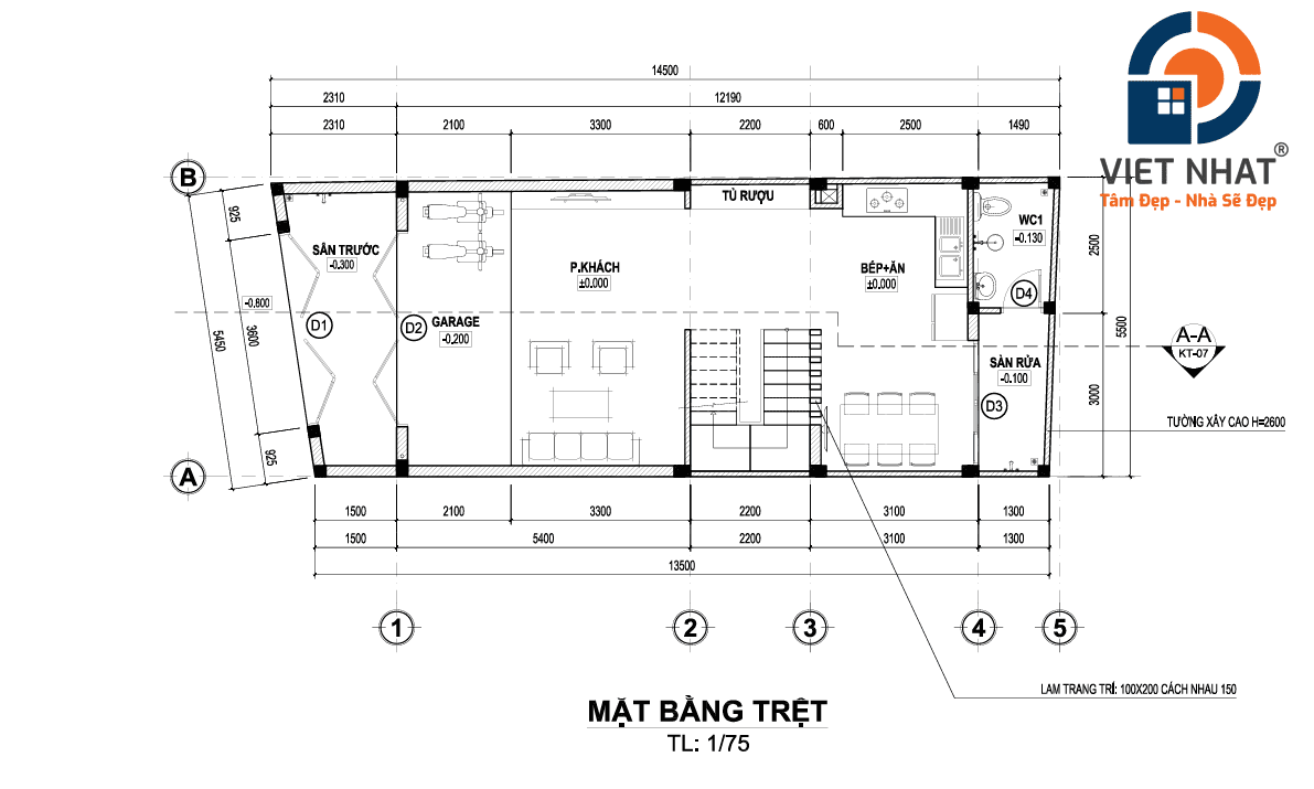 nhà phố 5 tầng