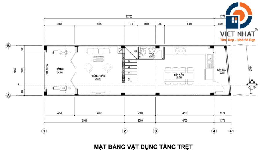 nhà phố 4 tầng tân cổ điển