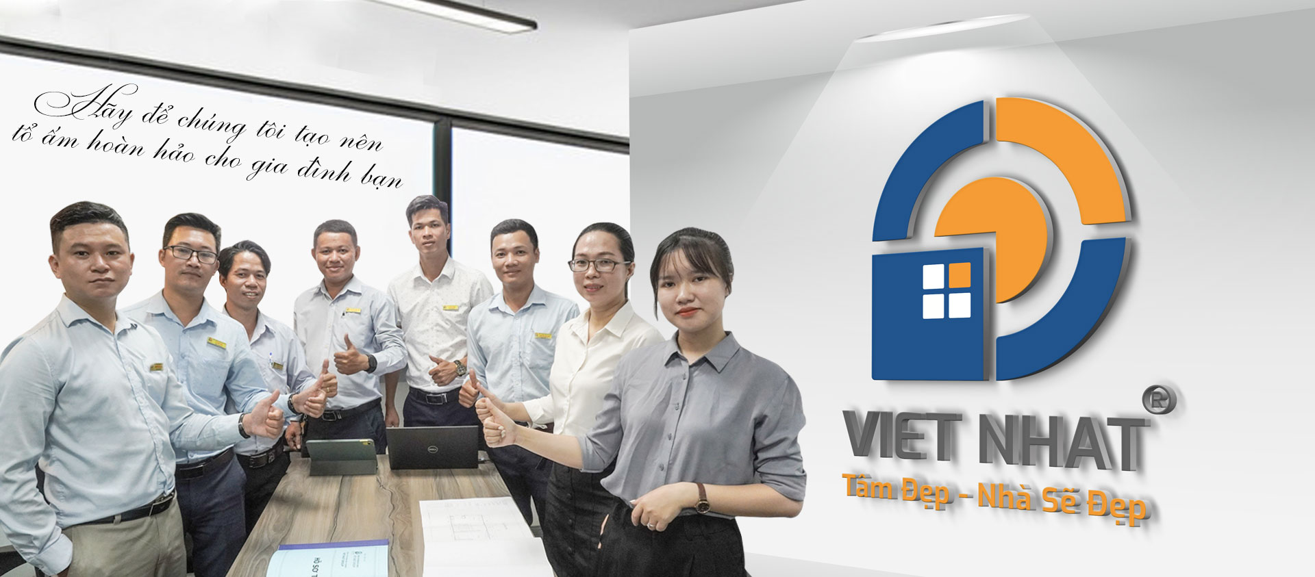 Banner đội ngũ nhân sự công ty xây dựng Việt Nhật Group 