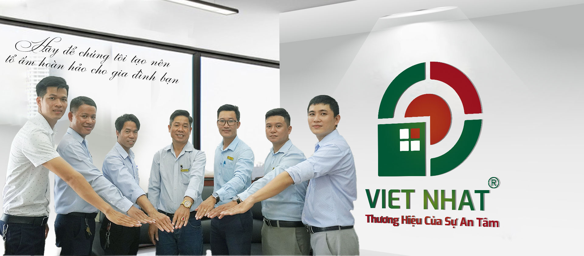 Banner đội ngũ nhân sự công ty xây dựng Việt Nhật Group 