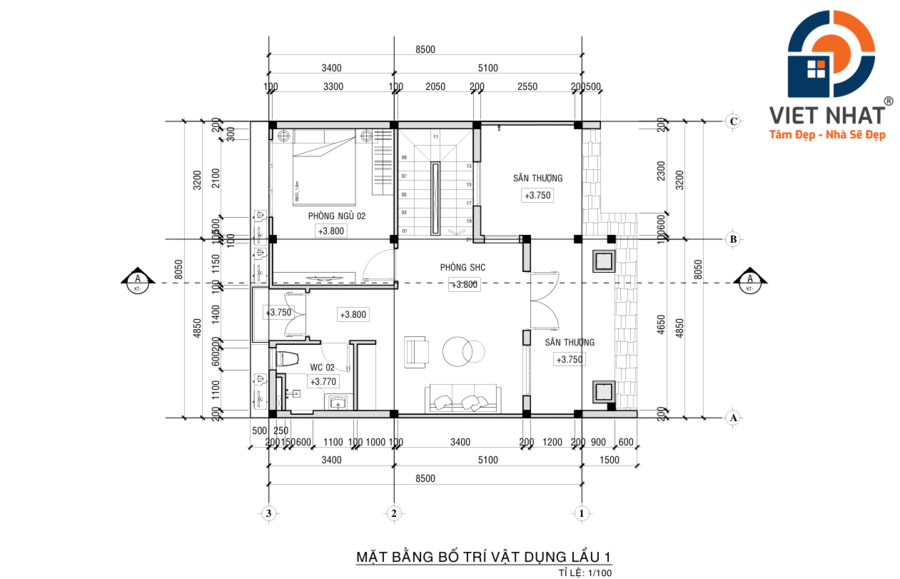 nhà biệt thự 2 tầng mái Thái