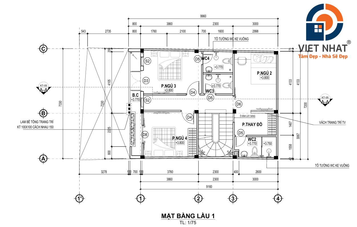 nhà phố 1 trệt 1 lầu 1 tầng thượng