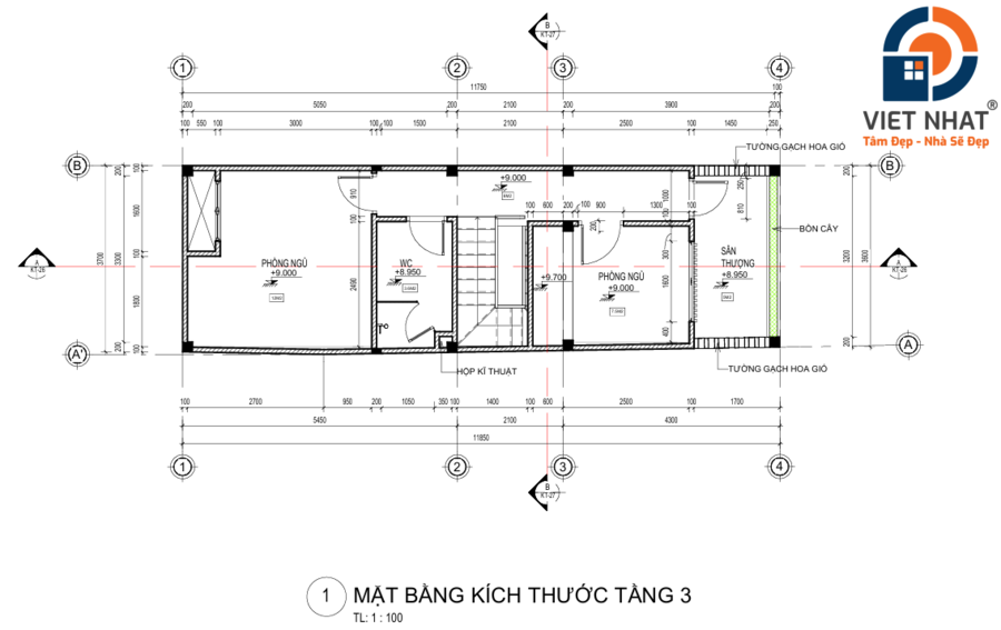 nhà phố 4 tầng