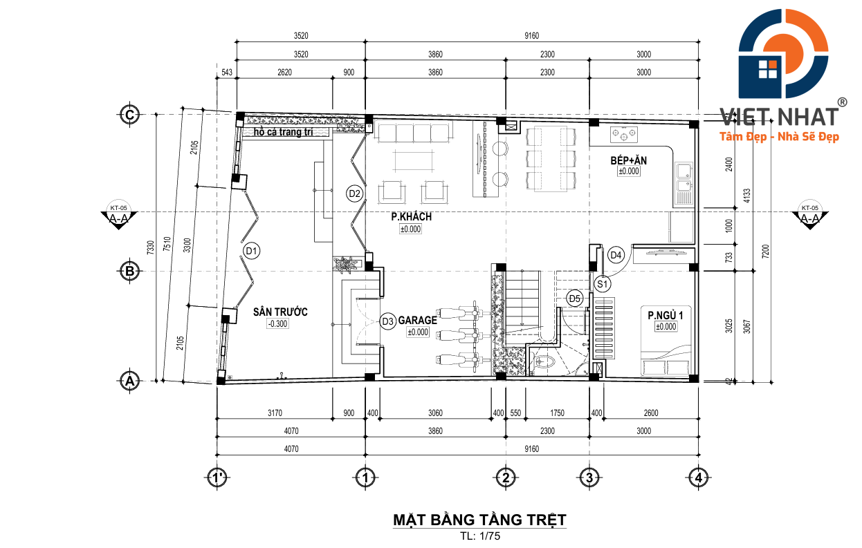 nhà phố 1 trệt 1 lầu 1 tầng thượng