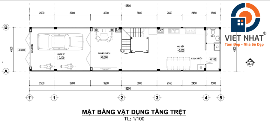 nhà phố 5 tầng hiện đại