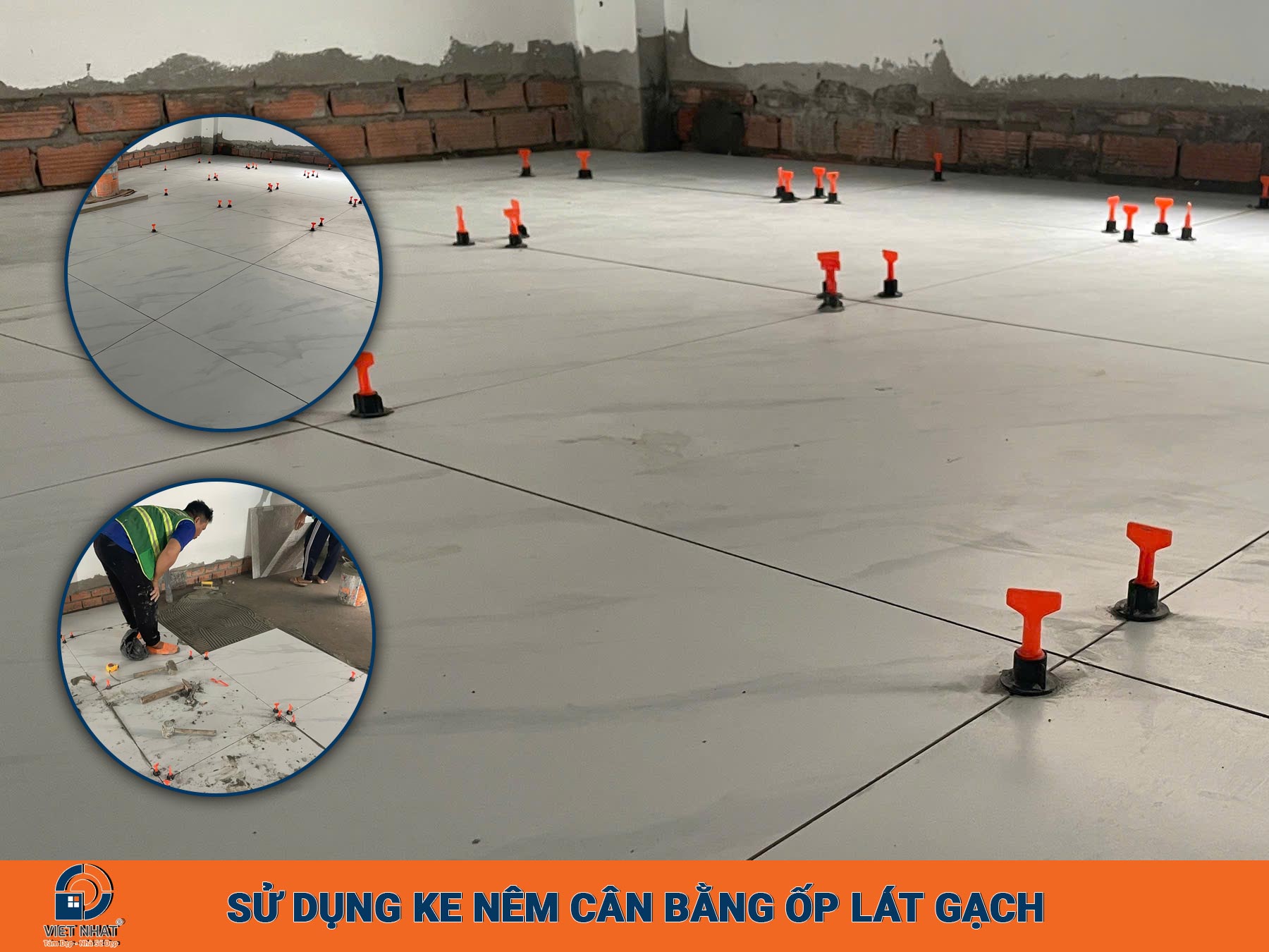 Sử dụng ke nêm cân bằng ốp lát gạch