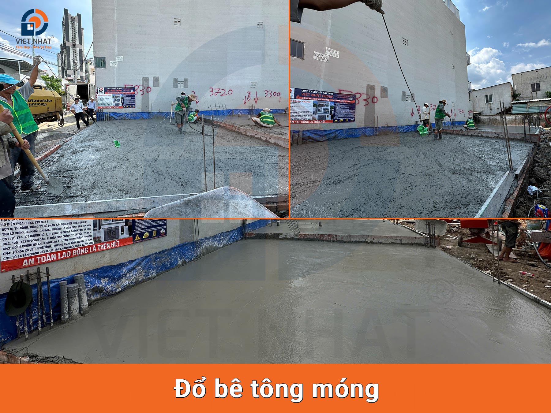 Đổ bê tông móng