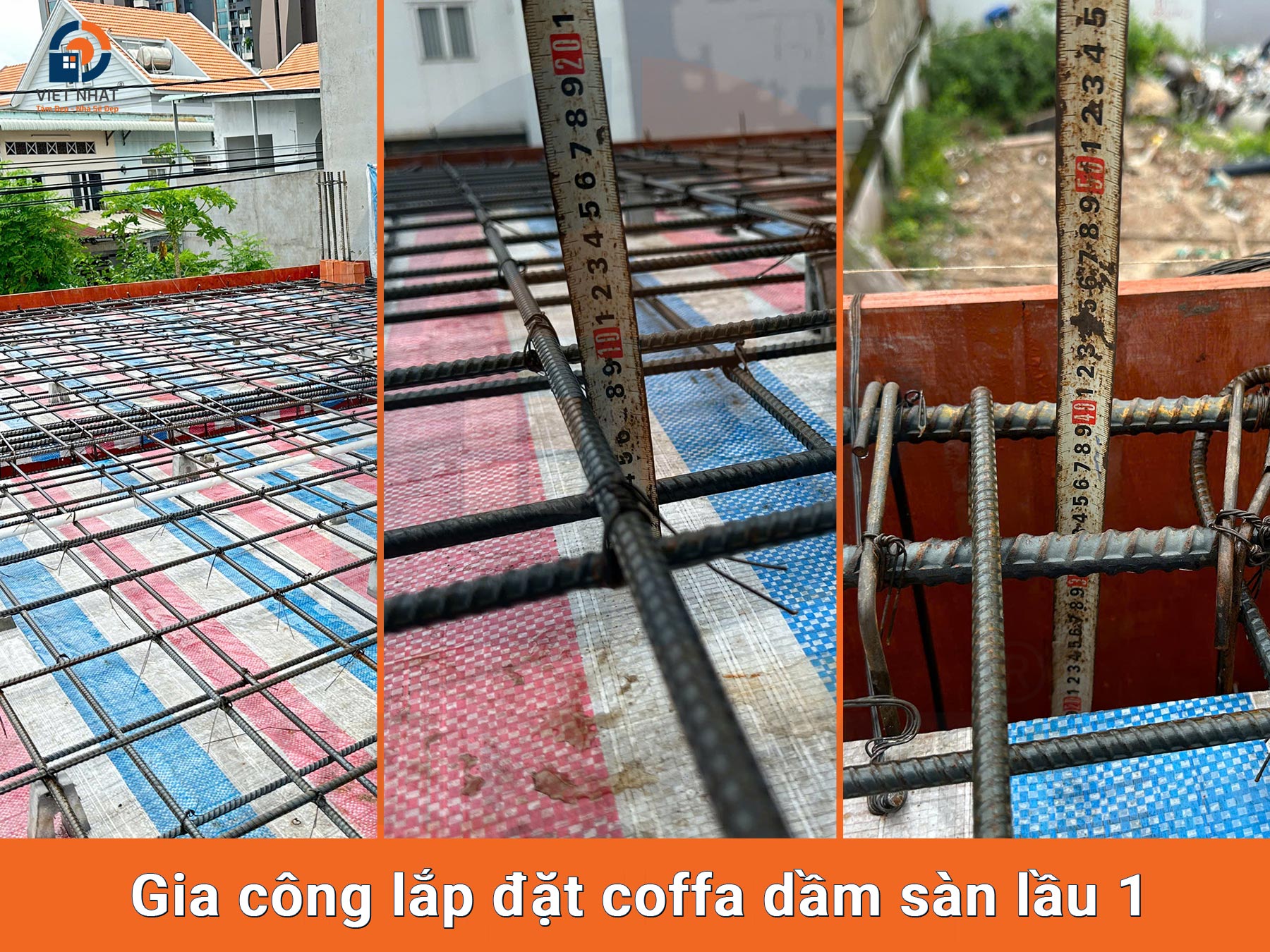 Gia công lắp đặt coffa dầm sàn lầu 1