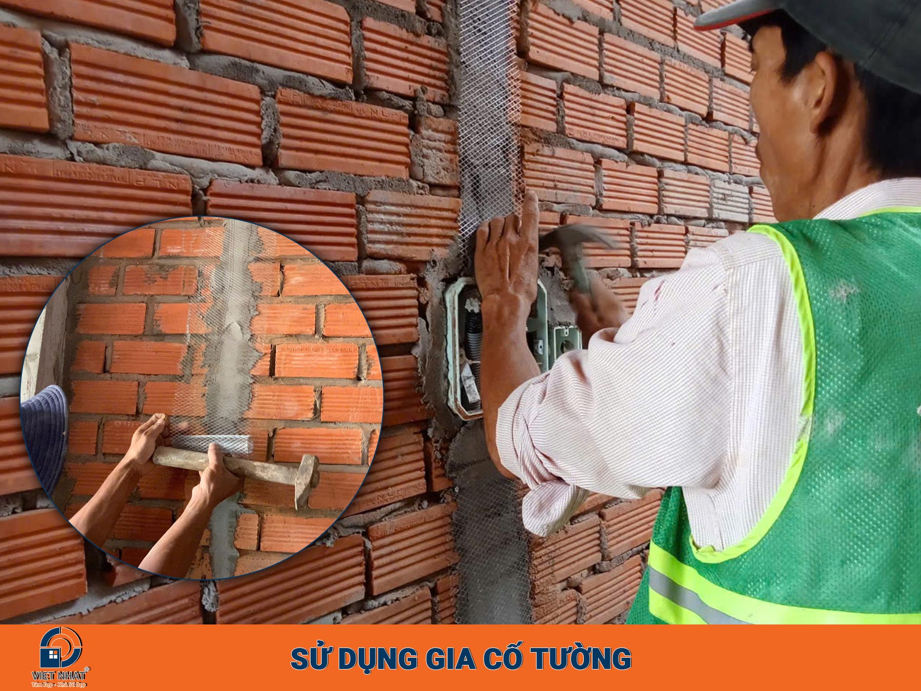 Gia cố tường bằng lưới mắt cáo