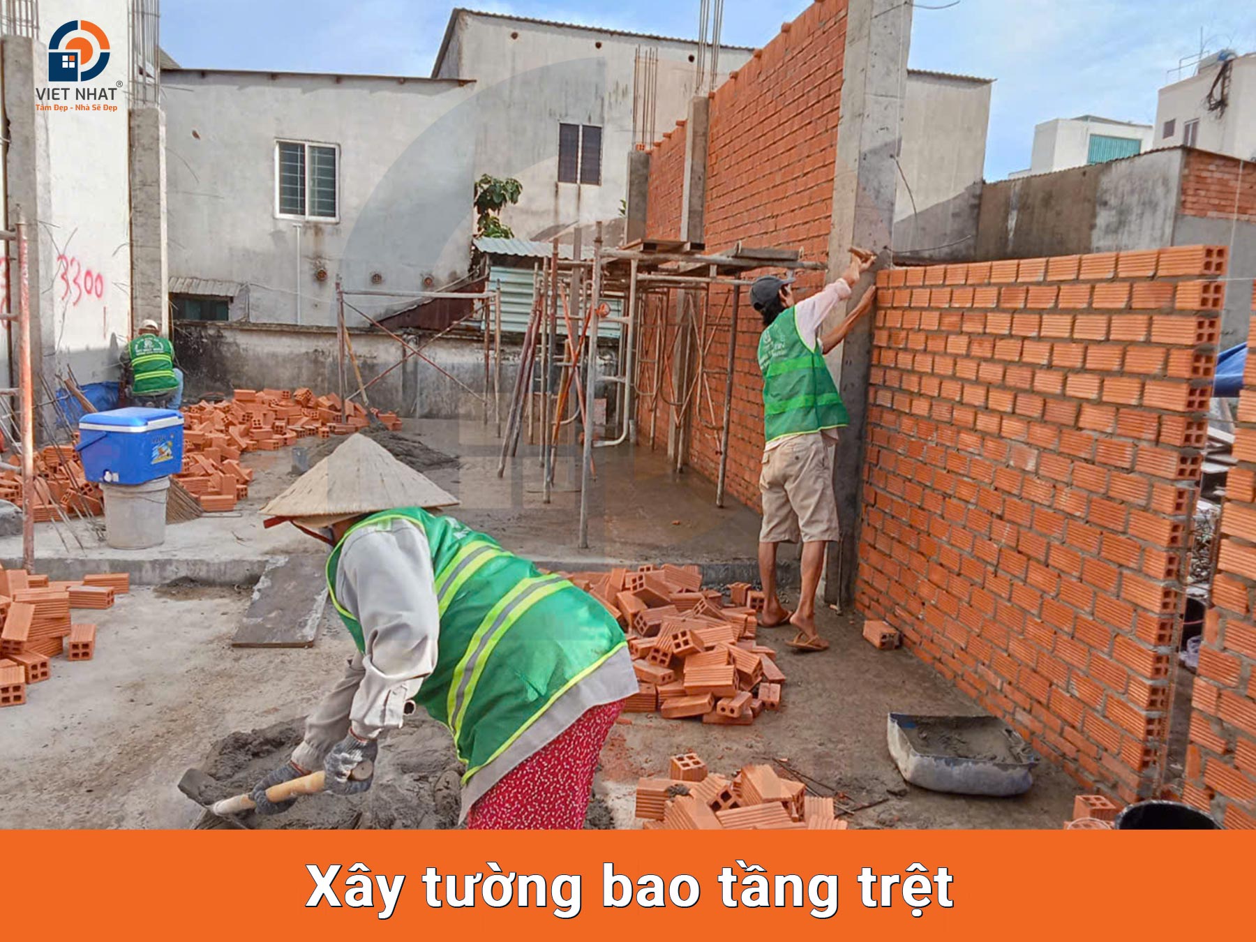 Xây tường bao tầng trệt