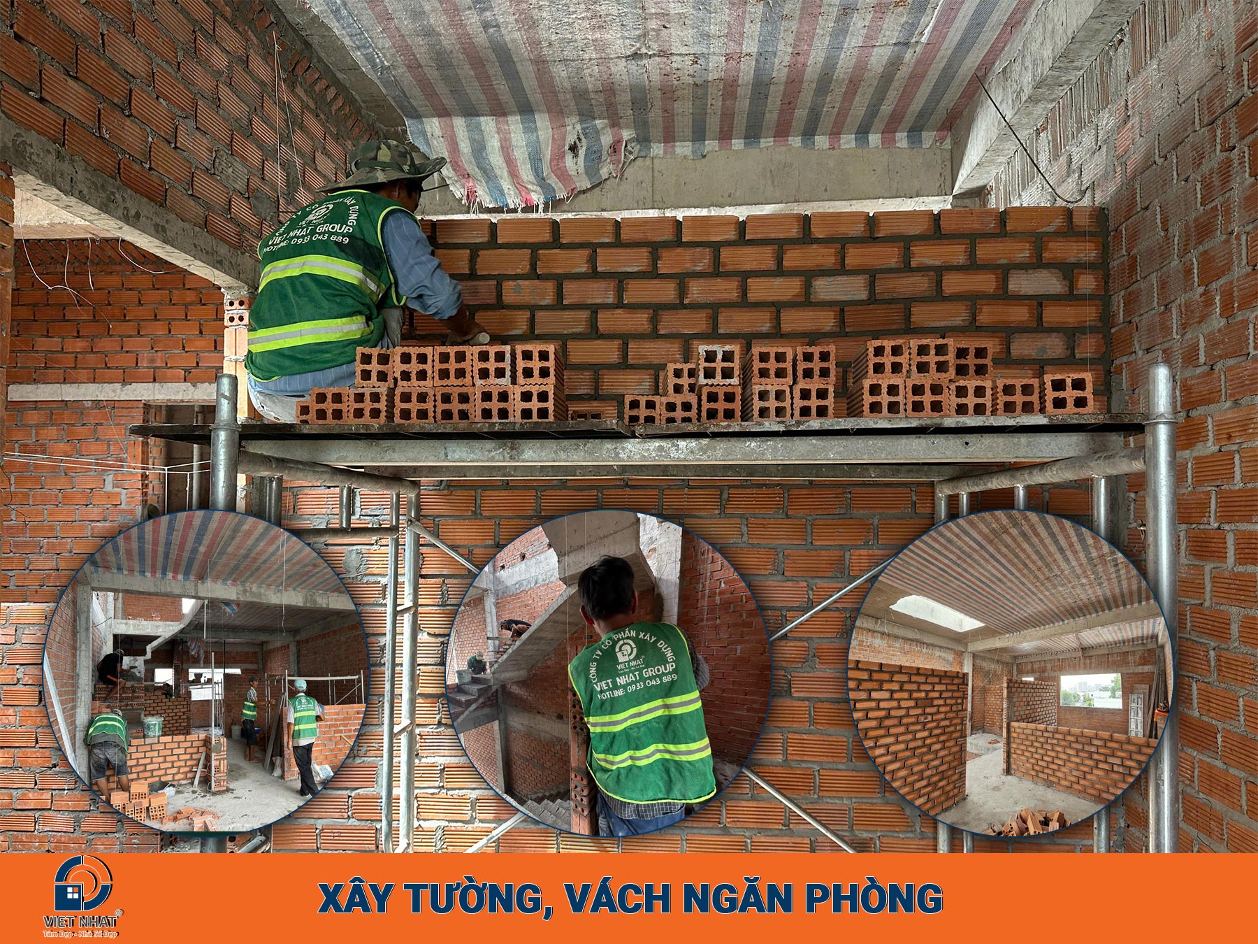 Xây tường vách ngăn phòng