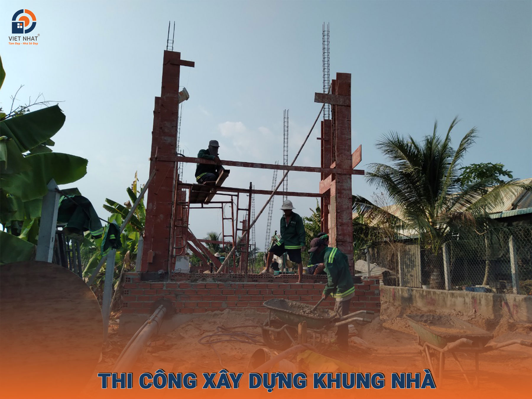 Thi công xây dựng khung nhà