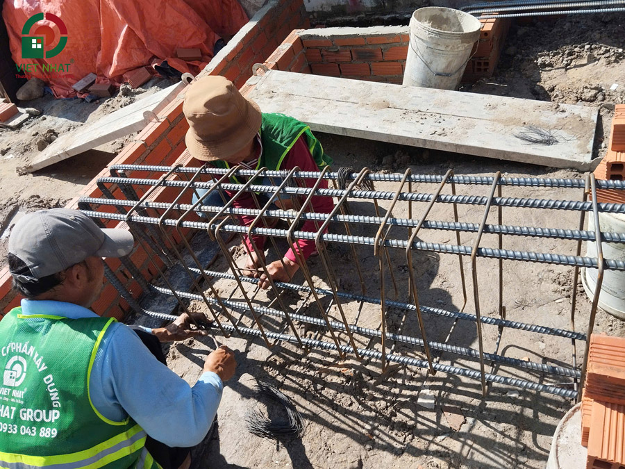 Hình ảnh thi công thép đà kiềng