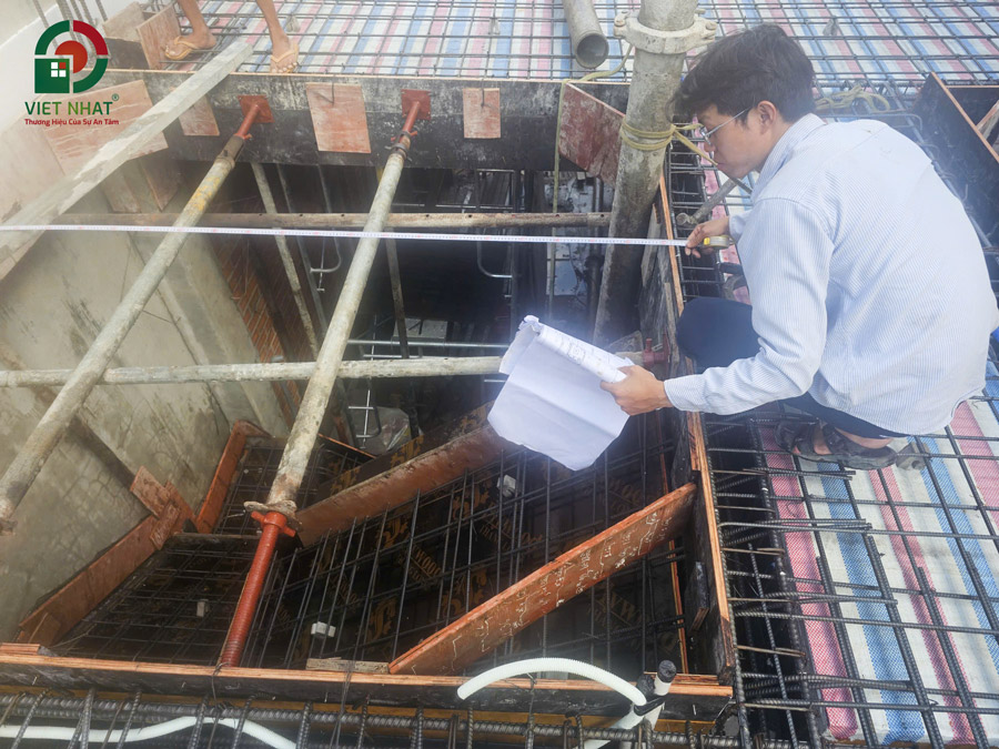 Hình ảnh kiểm tra và nghiệm thu thép sàn