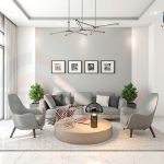 Thiết kế không gian phòng khách nhà anh Sơn Thủ Đức