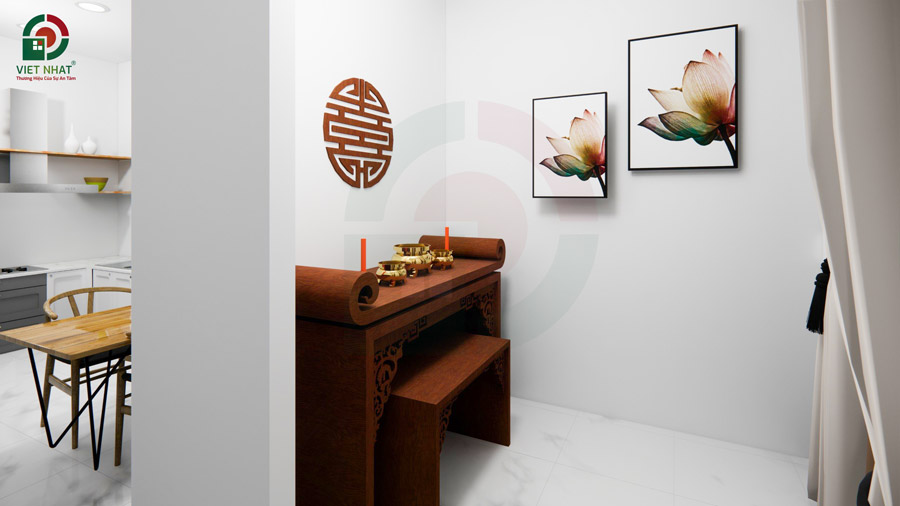 Thiết kế nội thất phòng thờ căn hộ chung cư
