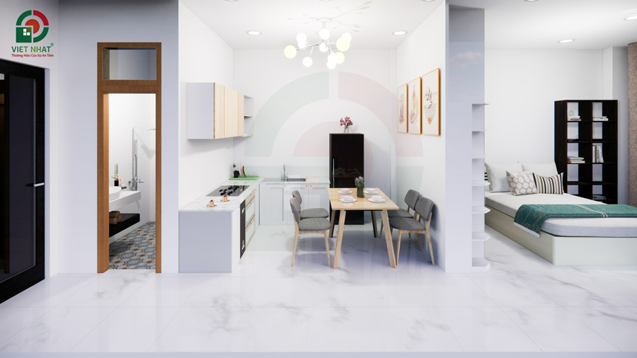 Thiết kế nội thất căn bếp ăn căn hộ chung cư