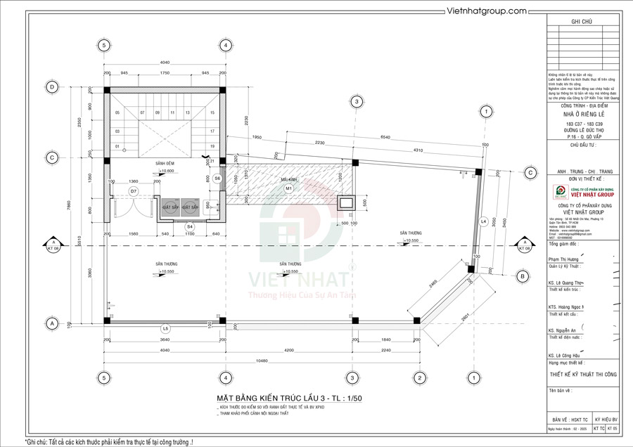 Cách bố trí công năng tầng 4