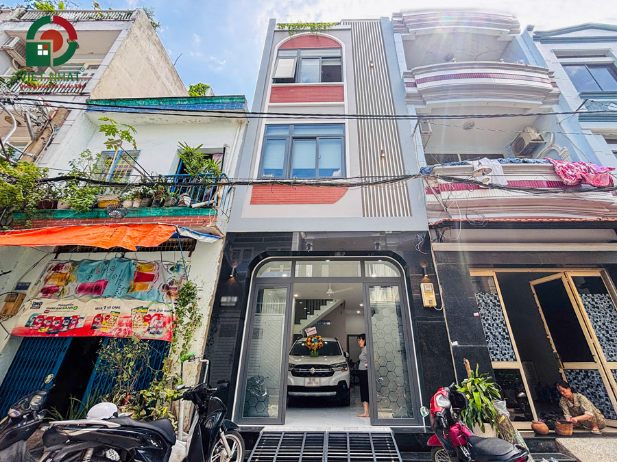 Hình ảnh bàn giao mặt tiền nhà 3 tầng tum sân thượng