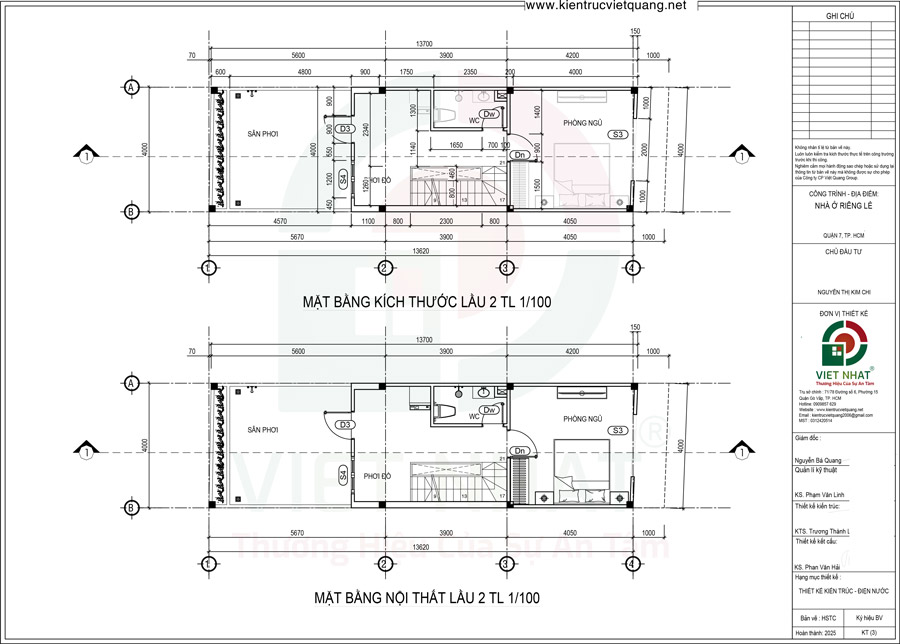 Cách bố trí công năng lầu 2