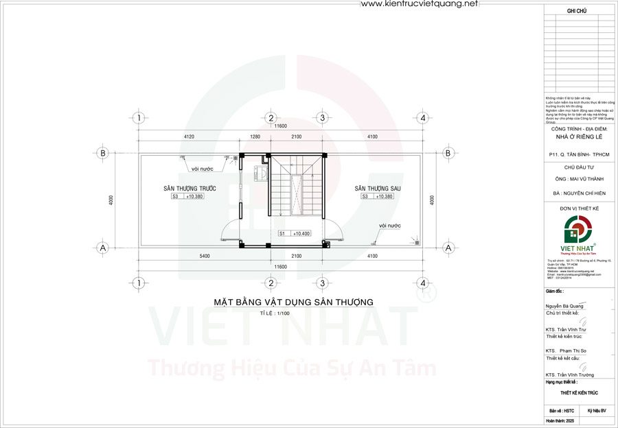 Cách bố trí công năng tầng thượng