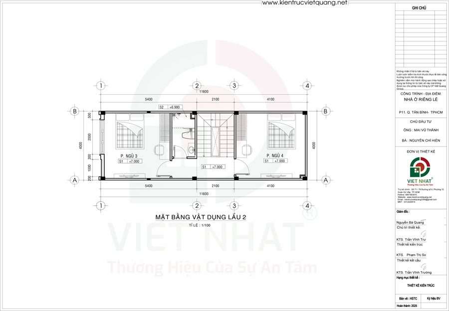 Cách bố trí công năng lầu 2