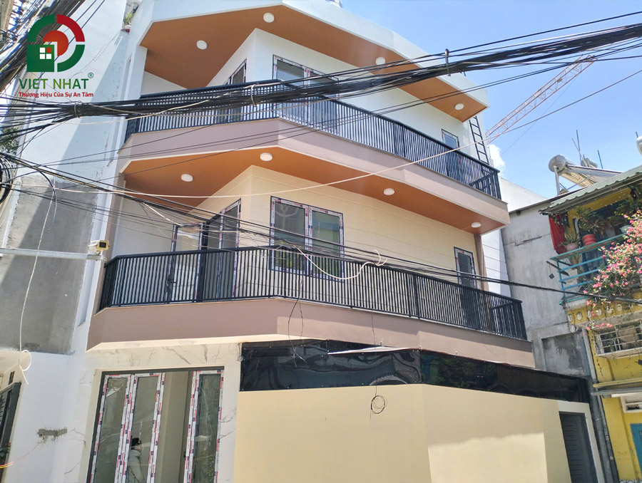 Hình ảnh thi công hoàn thiện nhà lô góc 3 tầng