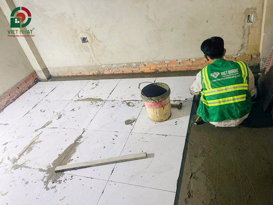 Hình ảnh thi công ốp lát gạch nền