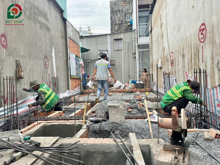 Hình ảnh thi công xây móng nhà 3 tầng