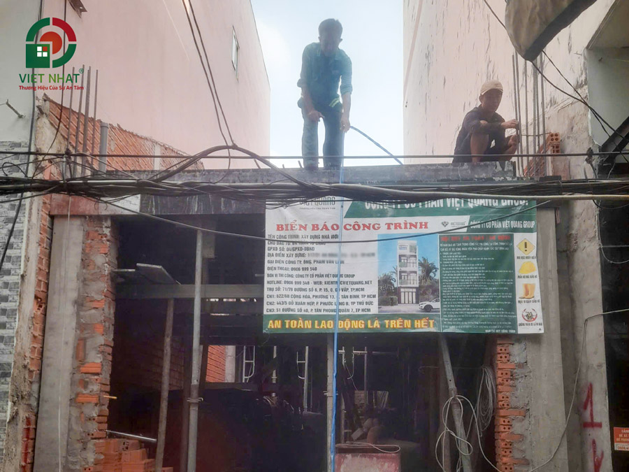 Hình ảnh tiến độ thi công tầng trệt nhà 3 tầng