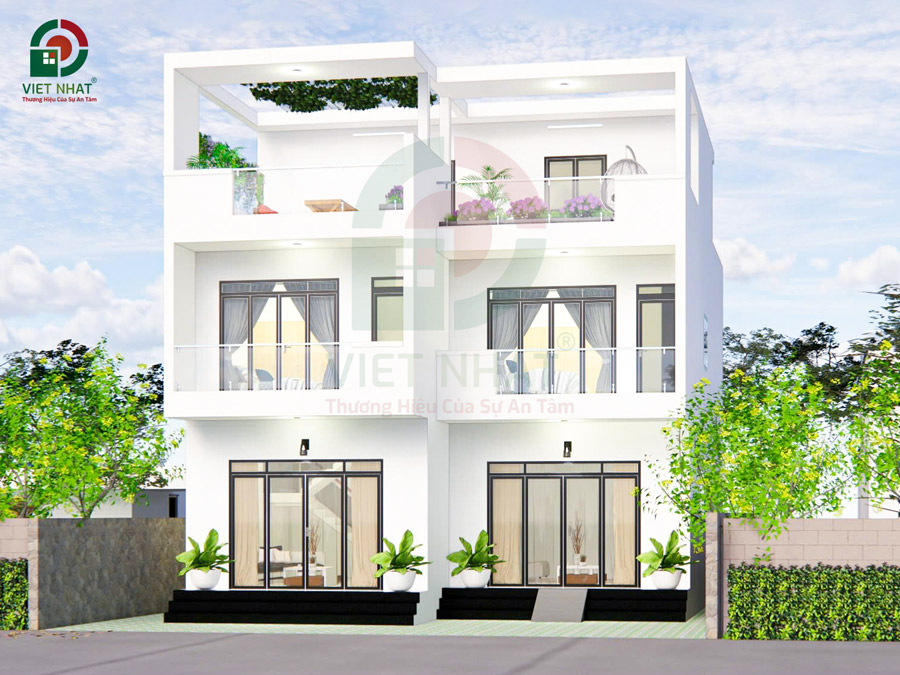 [Đang thi công] Xây nhà trọn gói 2 căn liền kề 3 tầng 5x14m Cô Thông ở Hóc Môn 