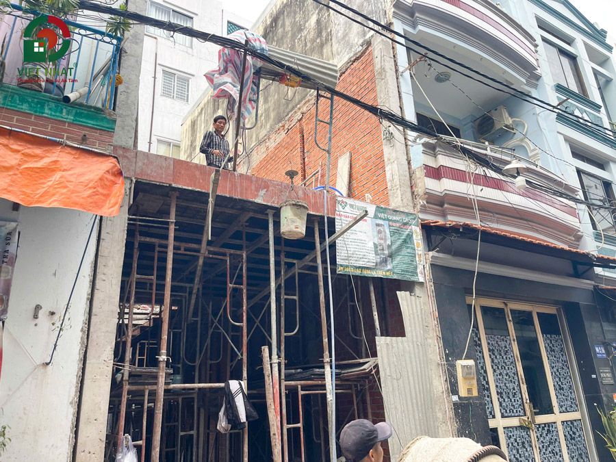 Hình ảnh tiến độ thi công xây thô tầng 1 nhà 3 tầng