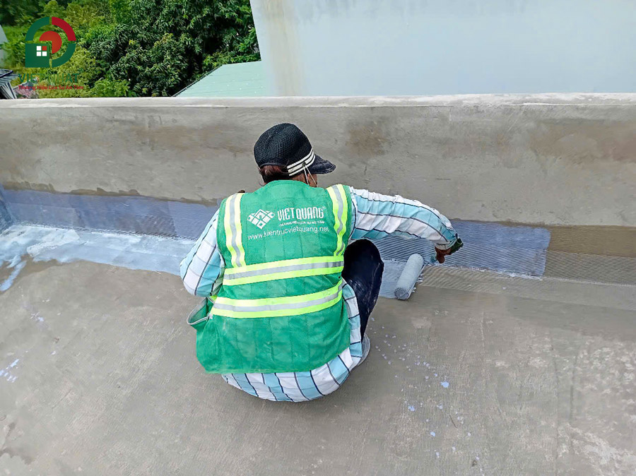 Hình ảnh thi công chống thấm sân thượng