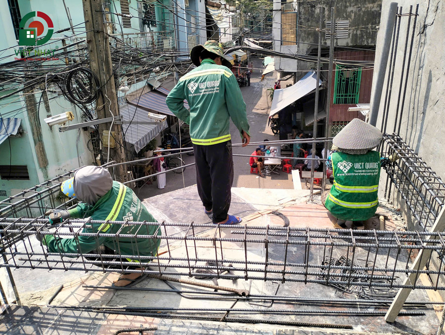 Hình ảnh thi công đà kiềng sàn tầng 2