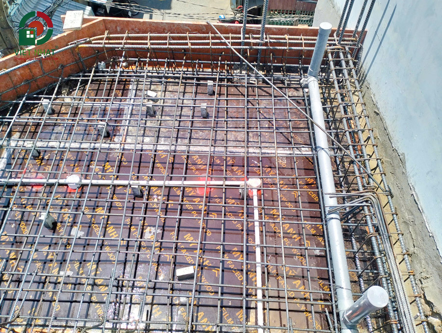 Hình ảnh thi công thép sàn tầng 3