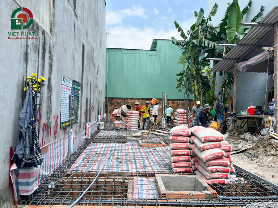 Hình ảnh thi công và nghiệm thu thép sàn trệt