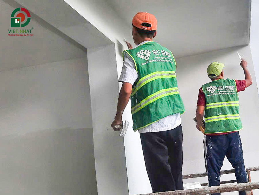 Hình ảnh thi công sơn bả tường